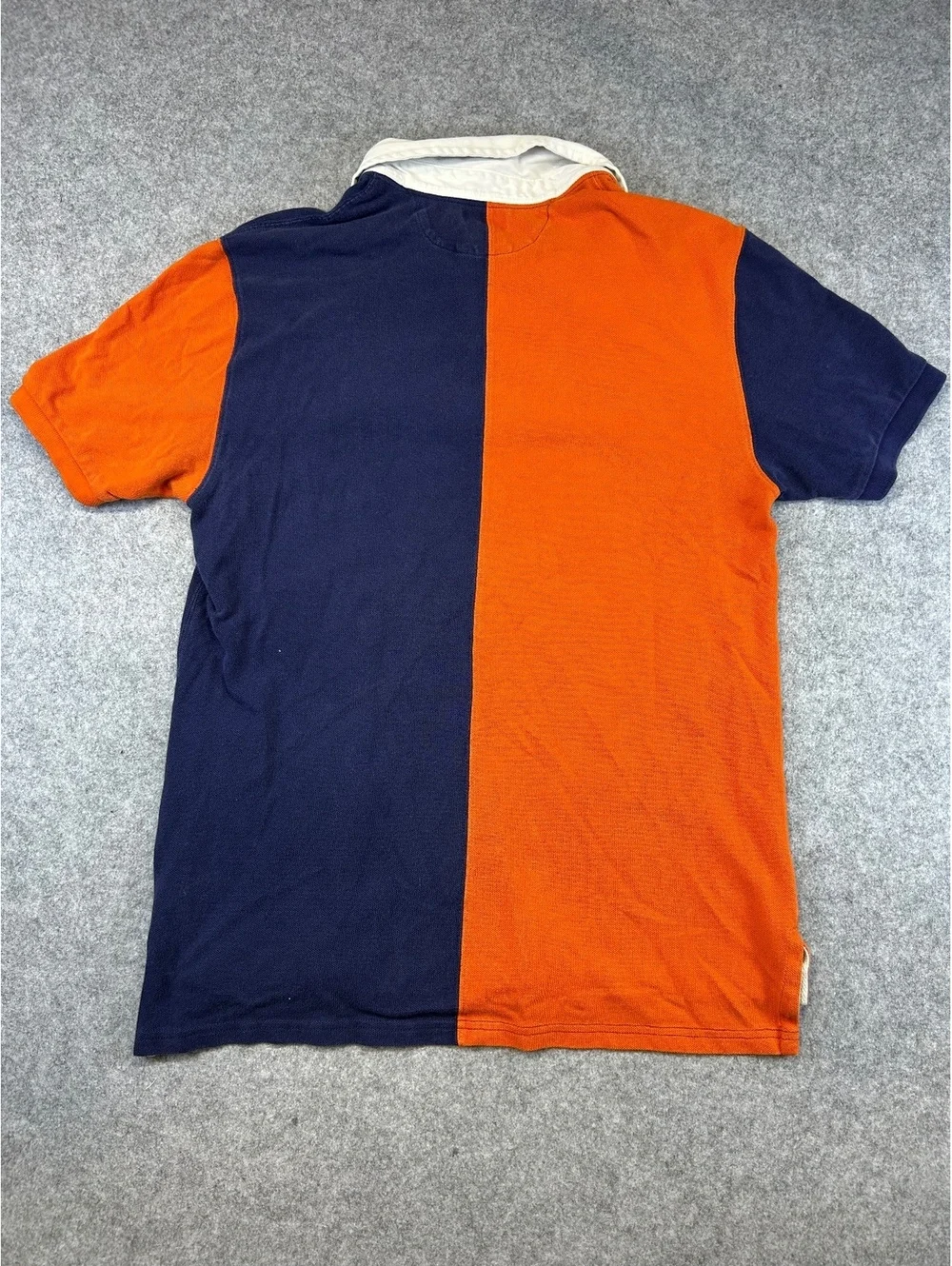 Polo Ralph Lauren Youth XL (18-20) Colorblock RugbyShirt Orange Navy Crest Logo